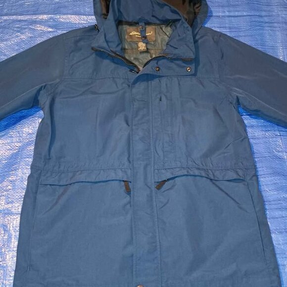 Eddie Bauer Parka Outdoor Jacket Nylon Blue Windbreaker Rainproof Small - Picture 7 of 10